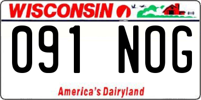 WI license plate 091NOG
