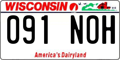WI license plate 091NOH