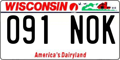 WI license plate 091NOK