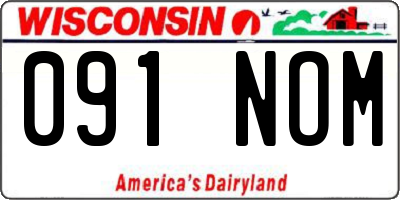 WI license plate 091NOM