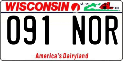 WI license plate 091NOR