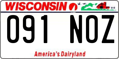 WI license plate 091NOZ