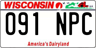 WI license plate 091NPC
