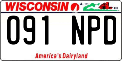 WI license plate 091NPD