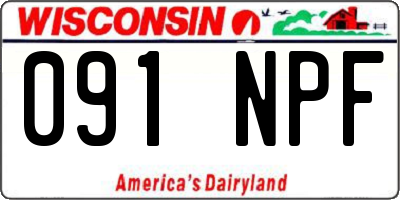 WI license plate 091NPF