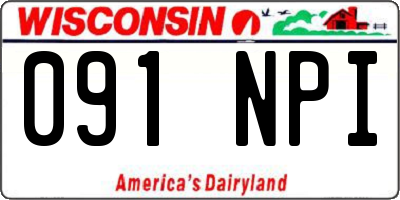 WI license plate 091NPI