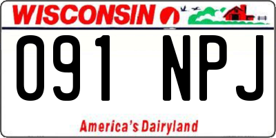 WI license plate 091NPJ