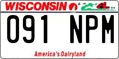 WI license plate 091NPM
