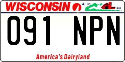 WI license plate 091NPN