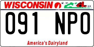 WI license plate 091NPO