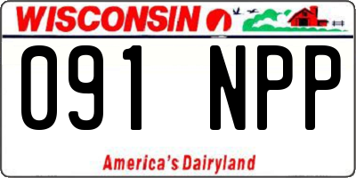 WI license plate 091NPP