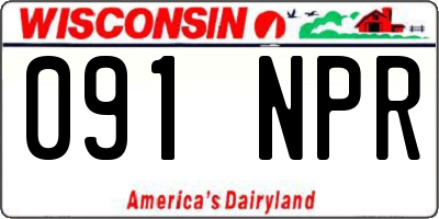 WI license plate 091NPR
