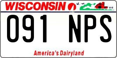 WI license plate 091NPS