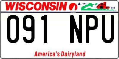 WI license plate 091NPU
