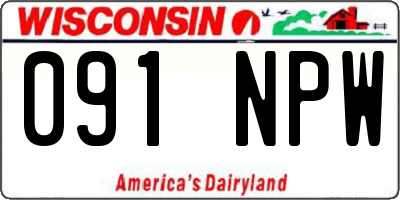 WI license plate 091NPW