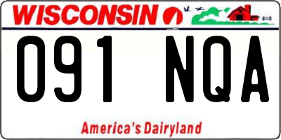 WI license plate 091NQA