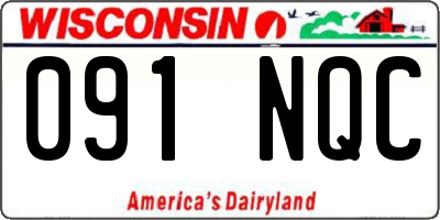 WI license plate 091NQC