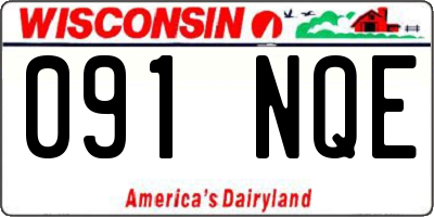 WI license plate 091NQE