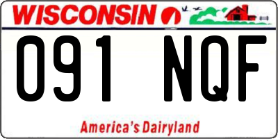 WI license plate 091NQF