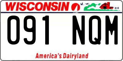 WI license plate 091NQM