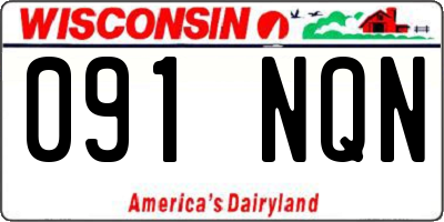 WI license plate 091NQN