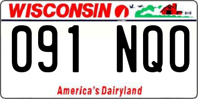 WI license plate 091NQO