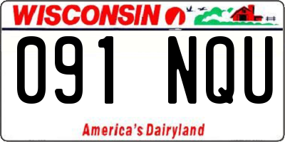 WI license plate 091NQU
