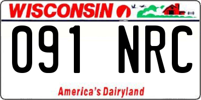 WI license plate 091NRC