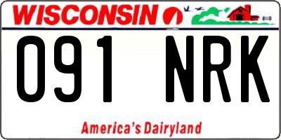 WI license plate 091NRK