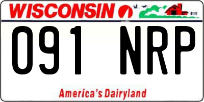WI license plate 091NRP