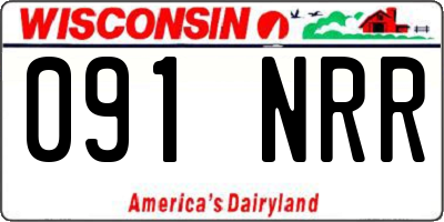 WI license plate 091NRR