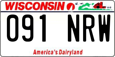 WI license plate 091NRW