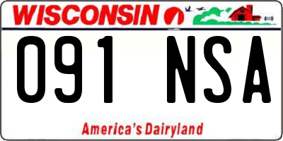 WI license plate 091NSA