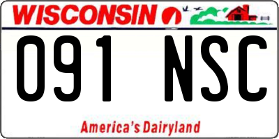 WI license plate 091NSC