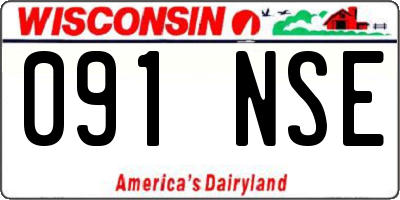 WI license plate 091NSE