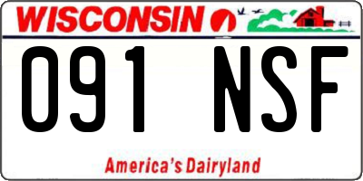 WI license plate 091NSF