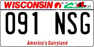 WI license plate 091NSG