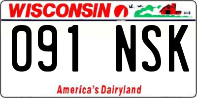 WI license plate 091NSK