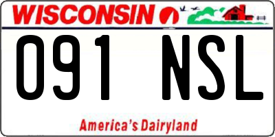 WI license plate 091NSL
