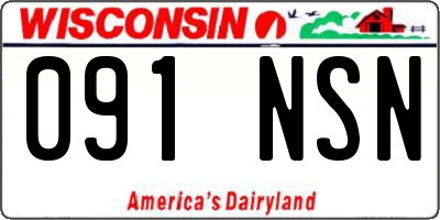 WI license plate 091NSN