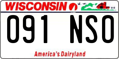 WI license plate 091NSO