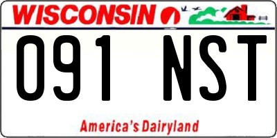 WI license plate 091NST