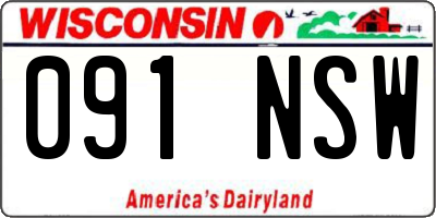 WI license plate 091NSW