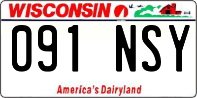 WI license plate 091NSY