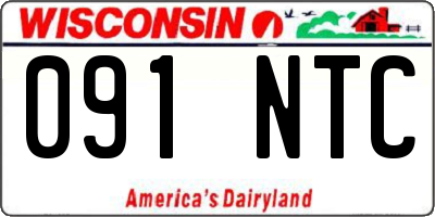 WI license plate 091NTC