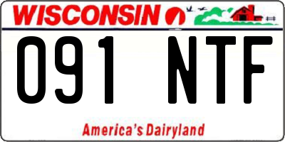WI license plate 091NTF