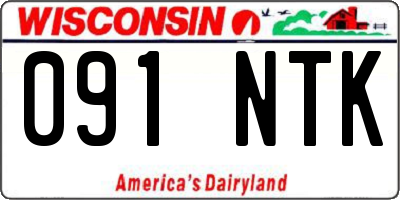 WI license plate 091NTK