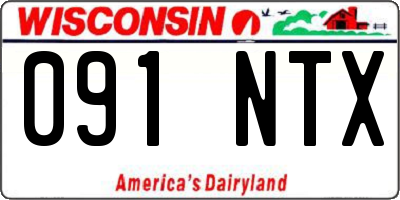 WI license plate 091NTX