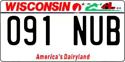 WI license plate 091NUB
