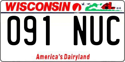 WI license plate 091NUC